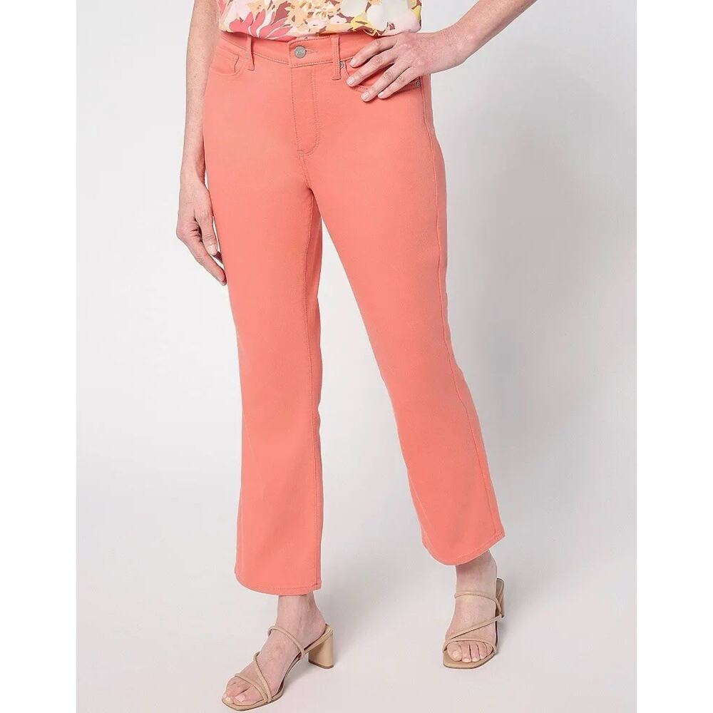 NYDJ Billie Mini Boot Ankle Jeans Women's 12 Coral Haze High Rise Cool Embrace